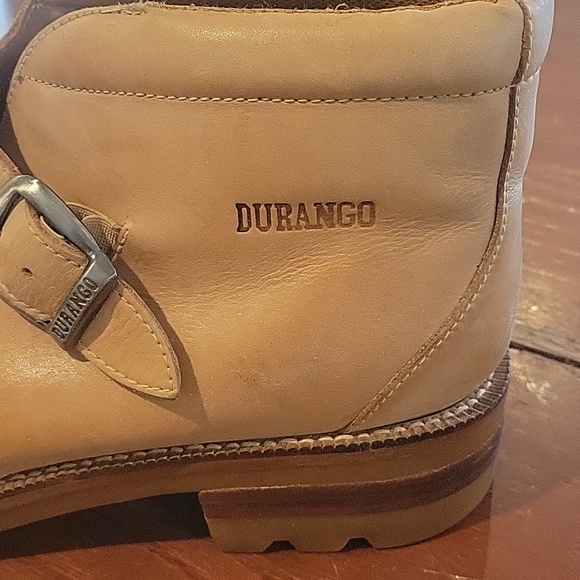 DURANGO LEATHER ANKLE BUCKLE BOOTS   11D  TAN main image 7